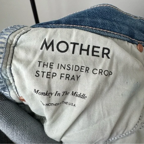 Mother The Insider Crop Step Fray Jeans 27 - Picture 4 of 8